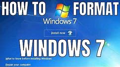 Windows 7 Formatting and Clean Installation