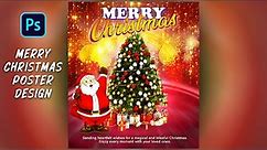 Merry Christmas Social Media Poster Design | Merry Christmas Banner Design | Photoshop Tutorial