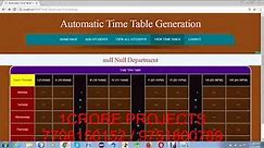 Automatic College Time Table Generation System in Java ( UPDATED ) -1Crore Projects