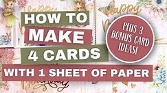 Make cards with ONE SHEET of DESIGNER PAPER | Handmade card making tutorial 2023 | papercrafts