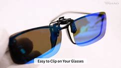 TINHAO Polarized Clip-on Sunglasses Flip Up UV400 Protection Clip Rimless Sunglasses over Prescription Glasses
