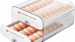Rolling Egg Holder for Refrigerator, 36 Egg Storage Container, Stackable Clear Plastic Egg Tray for Fridge Organizer, Large Capacity Egg Dispenser for Refrigerator, Egg Fresh Storage Box & Bin