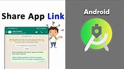How to share app in android | Share button in android studio | Share app link | Share text #24