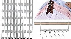 Space Saving Hangers, 10 Pack Metal Hanger Organizer, Space Saver Hangers, Collapsible Hangers for Heavy Clothes, Magic Hangers for Closet Organization and Storage, College Dorm Room Essentials