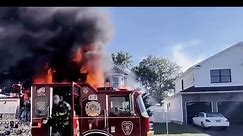 PRE-ARRIVAL AT FULLY INVOLVED HOUSE FIRE - SYOSSET NY #Fireman #Saves #firefighter #firedepartment #firefightertiktok #fyp #firefighters #fireman #firetruck #CapCut