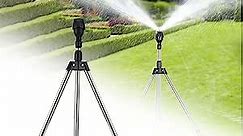 2023 New Rotating Tripod Sprinkler, 360 Degree Automatic Rotating Irrigation Watering Sprinklers, Tripod Water Sprinkler Large Area Coverage for Yard, Lawn, Garden (Sprinkler Head A+Quick Connector)