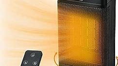 Electric Space Heater - 1500W with Remote, Portable PTC Ceramic Desk and Room Heater for Fast Safety Heat, 70° Oscillation, 12H Timer, 4 Modes, Adjustable Thermostat - Perfect for Indoor Use