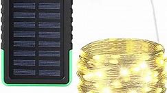 SENKEFEI SS Solar Camping String Lights - Solar String Lights Outdoor Waterproof, Rechargeable Light with 8 Modes, Led Camping Lights for Decor Outdoor Hiking (Green)