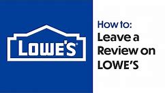 How to leave a review on Lowe's [product review]