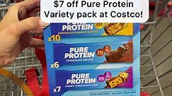 #AD Save $7 off on @Official Pure Protein Variety Pack at Costco and on Costco.com. -On sale for only $16.79-16.99 (pending the location) for a 23-count box! -200 calories or less per bar! -High protein, low sugar & Gluten free! -3 delicious flavors: Chocolate Peanut Butter, Chewy Chocolate Chip and Chocolate Deluxe #PureProtein #CostcoDiscount #costco #proteinbar #costcoguide