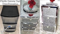 DIY GLAM NIGHTSTAND FROM PLASTIC CART! HOME IMPROVEMENT DIY| HOME DECORATING IDEAS
