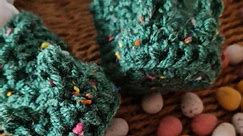 The most beautiful emerald green tweed 🐰 booties | Little Betties