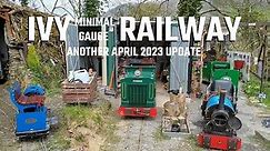 Ivy Railway April Part 2. Minimal Gauge 7 1/4" Narrow Gauge Railway. Turntable Completion and Trains