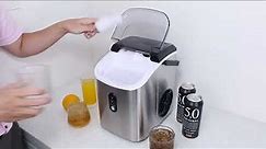 Kendo Nugget Ice Makers Countertop, Pellet Ice Maker Machine with Crushed Ice One Button