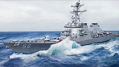 Life Inside Gigantic US Navy Destroyer Ship Battling Massive Waves
