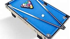 Mini Top Pool Table Set: Mini Pool Table, Table Top Pool Tables with Game Balls, Sticks, Chalk, Brush, Billiard Table Suitable for Office Desk Games, or Home Use & Easy
