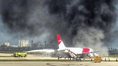 Plane catches fire, burns on runway at Florida airport