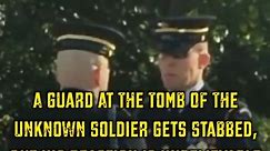 A Guard At The Tomb Of The Unknown Soldier Gets Stabbed, But His Reaction Is Unbelievable