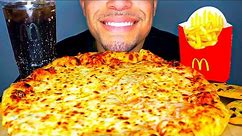 PIZZA HUT MCDONALD'S CHEESIEST PIZZA FRIES COOKIES SODA MUKBANG NO TALKING