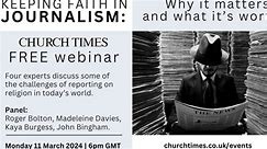 Keeping Faith in Journalism: A Church Times webinar