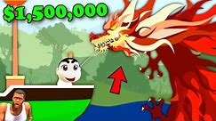I Caught $1,500,000 DRAGON in CAT GOES FISHING with SHINCHAN and CHOP