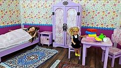 New purple doll bedroom Barbie's sisters ! Dormitorio nuevo de Barbie - Barbie neues Schlafzimmer