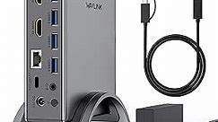 WAVLINK Laptop Docking Station Dual Monitor, MacBook Docking Station, 10 in 1 Dual Display Adapter with Dual HDMI 100w PD Gigabit Ethernet 4-Pole Phone Jack 5 USB Ports for MacBook and Windows