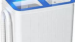 INTERGREAT Portable Waher and Dryer, 14.5 lbs Mini Small Washing Machine Combo with Spin Dryer, Compact Twin Tub Laundry Washer Machine for Apartments, Dorm, Rv, Camping, Blue