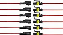 1 Pin Automotive Connector Waterproof Electrical Connector Male Female 18 AWG Wire Harness Plug Socket Kit with Wire for Truck, Boat, Motorcycle and Other Wire Connections (10 Kits)