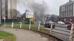 WATCH: Emergency crews rush to car fire outside Barclays House in Poole