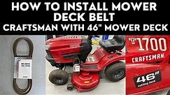 How to Replace Mower Deck Belt Craftsman Lawn Tractor 46" Mower Deck
