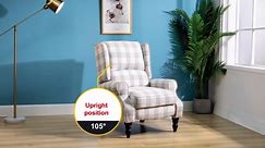JAYDEN CREATION Bogazk Modern Tropical Polyester Pattern Manual Recliner with Wingback and Rubber Wood Legs HRCHD0194-7