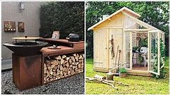Ideas for placing buildings in the garden: kitchen, shed, cellar, office, summer house...