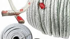 Ceramic Fiber Rope Industry-Grade, Heavy Duty. Diameter 1/4 Length 8' High Temperature Gasket Seal for Boiler Furnace Oven Kiln Casting, Square Braided