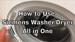 Siemens Washer Dryer - How to Use