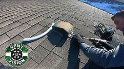 Cleaning a dryer vent from the roof cap with the vent vision dryer vent cleaning kit