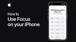 How to use Focus on your iPhone | Apple Support