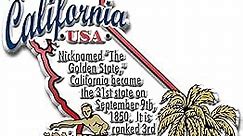 California Information State Magnet by Classic Magnets, 2.8" x 3.3", Collectible Souvenirs Made in The USA