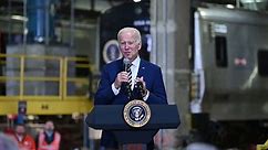 President Joe Biden Visits West Side Rail Yard In New York, NY, USA