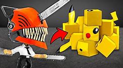 I Made Pokémons Rubik's Cube And Chainsaw Man figure - Epic Anime Crafts! ⚡⛓️