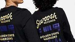 Nike Basketball NBA Golden State Warriors unisex swoosh records back print graphic long sleeve t-shirt in black | ASOS