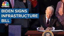 Joe Biden Celebrates Infrastructure Bill Victory