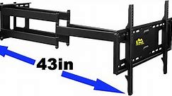 FORGING MOUNT Long Extension TV Mount, Dual Articulating Arm Full Motion Wall Mount TV Bracket with 43 inch Long Arm, Fits 42 to 90 Inch Flat/Curve TVs, Holds up to 132 lbs, max. 600x400mm