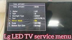 LG LED LCD TV SERVICE MENU SERVICE MODE OPEN