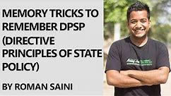 Roman Saini - Memory Tricks to remember DPSP (Directive Principles of State Policy) Classification
