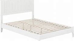 AFI, Naples Full Solid Wood Low Profile Platform Bed, White