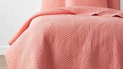 The Company Store Company Cotton Voile Coral Solid Full/Queen Quilt C3A3-FQ-CORAL