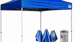 Eurmax USA Premium 10'x10' Ez Pop-up Canopy Tent Commercial Instant Canopies Shelter with Heavy Duty Wheeled Carry Bag Bonus 4 Sand Bags(Blue)