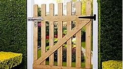 Livingandhome Garden Wood Fence Gate 90x90cm - Brown