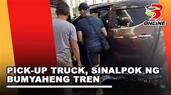 Pick-up truck, sinalpok ng bumyaheng tren